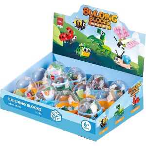 Építőjáték, tojásban ROVAROK, 6 különböző modell