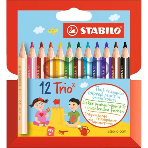 Stabilo Trio vastag rövid 12db-os vegyes színű színes ceruza 128308419