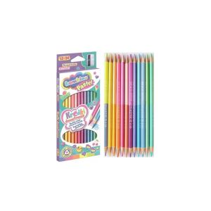 Creioane colorate cu doua fete 12 buc 24 culori 18 cm 128309147 - Creioane colorate