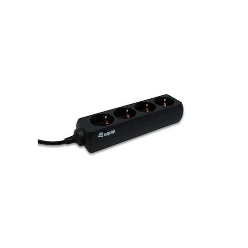 Equip 333281 fekete hálózati elosztó 4 Schuko aljzattal