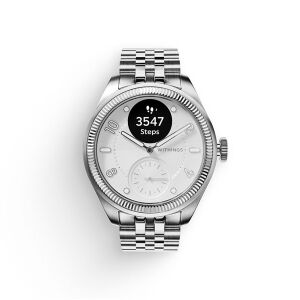 Withings ScanWatch Nova, ezüst titán okosóra fehér számlappal és fém szíjjal - Withings