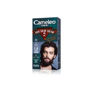 Cameleo Men Krem do koloryzacji włosów Brąz ciemny 3.0, farba do włosów dla mężczyzn, farba do brody i wąsów, bez amoniaku, bez parabenów, Delia Cosmetics - Farba do włosów