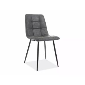 Look Modern szürke műbőr étkezőszék fekete fém lábakkal - Signal