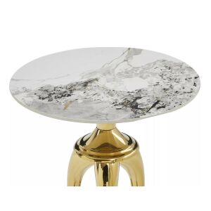 Snake Márvány Hatású Dohányzóasztal Arany Lábakkal 144398547 - Dohányzóasztal