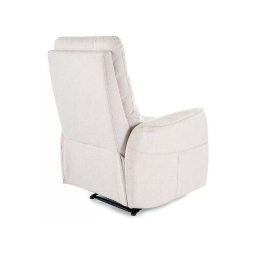 Solon M Brego masszázs relax fotel világos bézs színben, oldalnézet kinyújtott lábtartóval