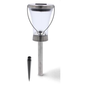 GARDEN LINE Napelemes lámpa 9,5 x 9,5 x 38,5 cm, rozsdamentes acél, kültéri világítás - GardenLine