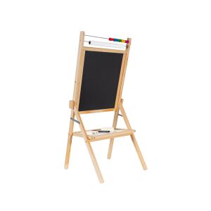 Aga4Kids doppelseitiges Zeichenbrett mit Kreidetafel, Whiteboard und Papierrolle, Holzstaffelei, grüne und schwarze Seiten, Abakus, Regal, Aufbewahrung - Zeichentafeln, Schreibtafeln