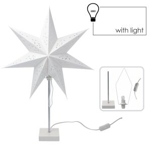 LED karácsonyi dísz papír csillag állvánnyal 45 x 45 x 67 cm - fehér 128320769 - Inlea4Fun