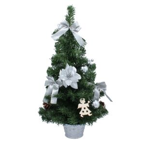 Asztali díszített műfenyő 60 cm - ezüst 128320776 - Inlea4Fun