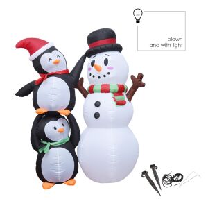Felfújható hóember pingvinekkel 180 cm 128320831 - Inlea4Fun