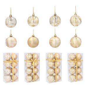 Karácsonyfadísz szett 8 darab 6 cm - arany