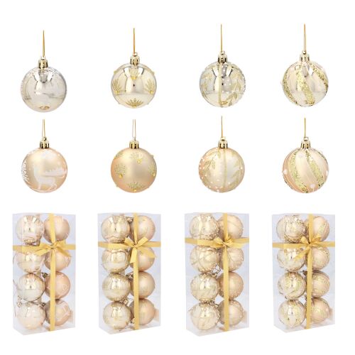 Karácsonyfadísz szett 8 darab 6 cm - arany 128320932