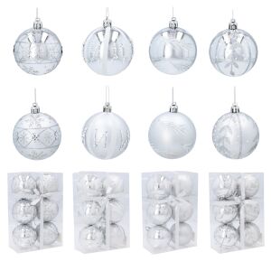Karácsonyfadísz szett 6 darab 7 cm - ezüst