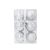 Karácsonyfadísz szett 6 darab 7 cm - ezüst 128320943