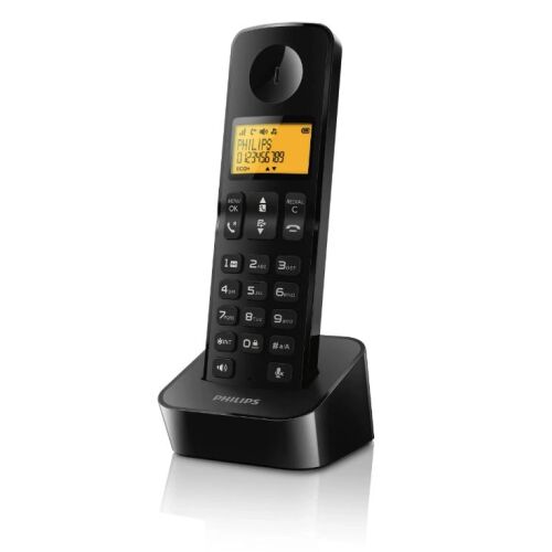 Philips D2601B/53 DECT TELEFON fekete 550mAh 149187779 - Asztali és vezetékes telefon