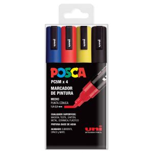 UNI Posca PC-5M dekormarker készlet, 4 alap szín 128333169 - Marker