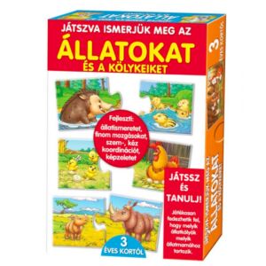 Játszva ismerjük meg az állatokat és a kölykeiket! Oktató játék gyerekeknek (BBJ) 128334549 - Puzzle & Kirakó