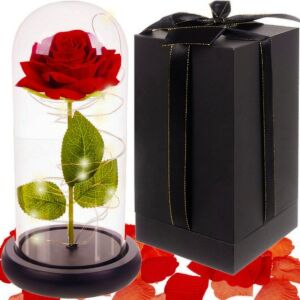 LED-es örök rózsa üvegben - dekor lámpa díszdobozban (BBJ) 128334826 - Ajándék ötlet Valentin-napra