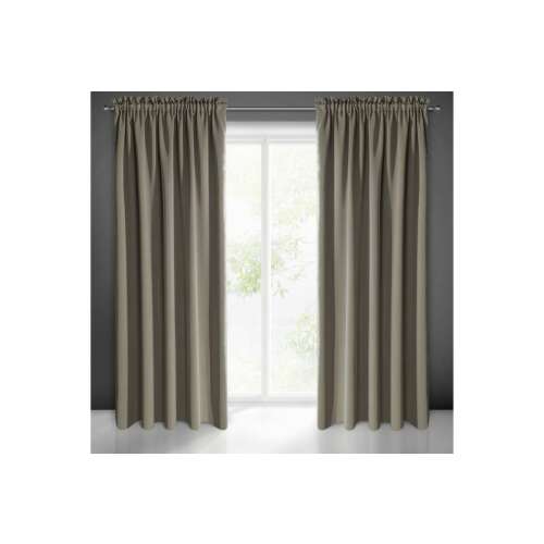 Sötétítő függöny félig matt szövetből Sötét bézs 135x270 cm