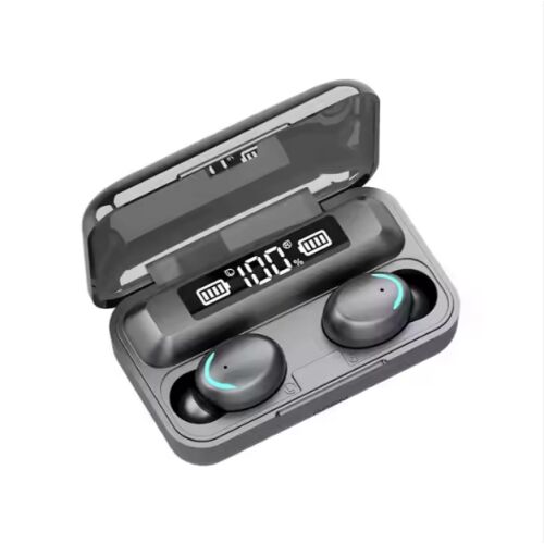 F9-5 Igazi vezeték nélküli fejhallgató Bluetooth 5.0-val, IPX5 vízálló, digitális kijelzővel, töltőtokkal 