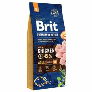 BRIT PREMIUM BY NATURE Adult M - trockenes Hühnerfutter für erwachsene Hunde mittlerer Rassen - 3 kg 128337464 - Hundefutter