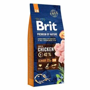 BRIT PREMIUM BY NATURE Senior S+M - sucha karma dla psów starszych ras średnich - 15 kg 128337467 - Karma dla psów