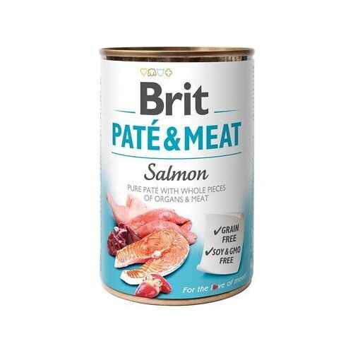 BRIT PATÉ & MEAT cu somon - hrană umedă pentru câini - cutie - 400 g 128337494