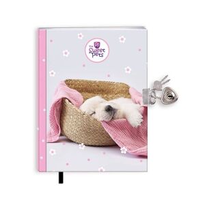 Sweet Pets kutyás - emlékkönyv lakattal - 17,5x13 cm - rózsaszín 128338255 - Napló