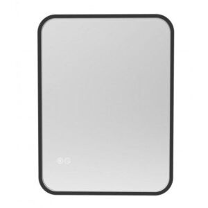 Viva AURA DELTA fürdőszoba tükör érintős kapcsolóval, fekete kerettel, LED világítással, 60 x 65 cm - Viva Style