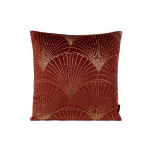 Blink21 Art Deco Bársony Párnahuzat - Téglavörös/Arany - 45x45 cm