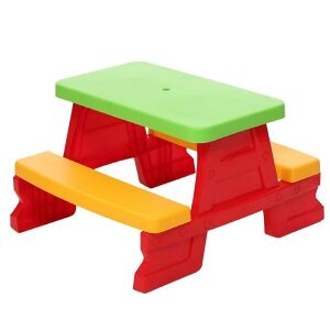 Színes gyermek kerti pad és asztal szett – tartós műanyag 70 x 79 x 47 cm (BBJ) 128350908 - Kerti gyerekbútor