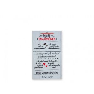 Tábla a legjobb tanárnőnek 16 x 26 cm 128354541 - Ajándék tábla
