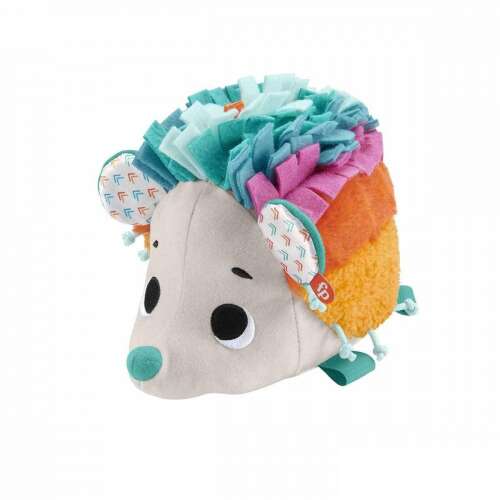 Fisher-Price Kuschel- und Schmuse-Igel, Regenbogen-Plüschtier für Babys, sensorische Entwicklung, weiche Texturen