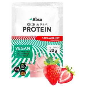 AbsoRICE - Eper ízű vegán fehérjepor - 30 g 128359203 - Fehérje