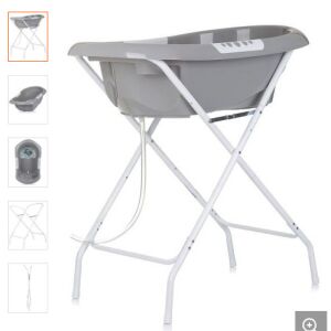 Chipolino Noemi kád leeresztő dugóval 87 cm - grey 128360386 - Babakád, Kádállvány