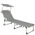 Springos grey sun lounger with sunshade canopy