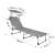 Springos Folding Sun Lounger with Canopy - Grey, dimensions of the lounger
