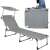 Springos Folding Sun Lounger with Canopy - Grey, showing the lounger folded for easy storage and transport