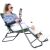 Springos green folding sun lounger, woman using phone