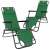 Two green Springos folding lounge chairs with headrests