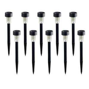 10 pack solar powered garden lights, black, stake lights, outdoor lighting - Nonbrand Solar lantern