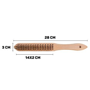 Drótkefe rozsdaeltávolításhoz, fa nyél, 4 sor drótkefe, Geko G00734 128370566