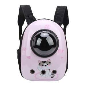 Rucsac Timeless Tools pentru animale de companie cu pisică roz, vedere din față - Transportator, cutie de mașină pentru animale de companie