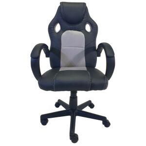 BipiLine Gamer Szék - Eco - Fekete/Szürke, elülső nézet - BipiLine