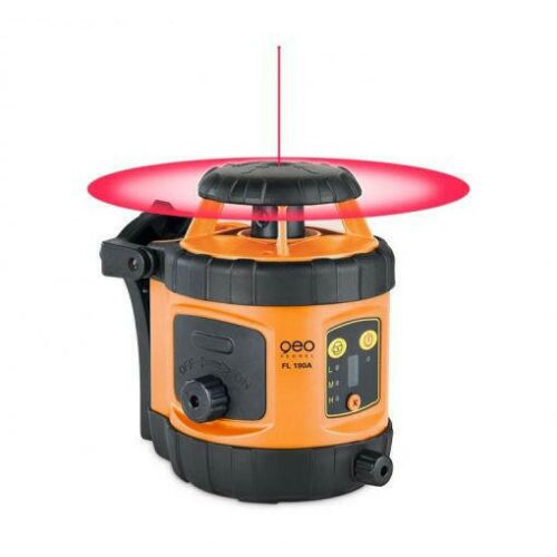 GEO-FENNEL FL190A self-leveling rotary laser level, orange and black, with red laser beam