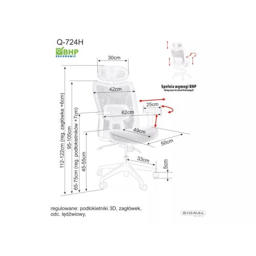 Q-724H Ergonomikus Hálós Forgószék Fejtámlával Fekete 144398517