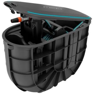 Gardena RollUp M cutie pentru furtun îngropată, deschisă, arătând tamburul pentru furtun și alte componente - Cărucioare pentru furtun