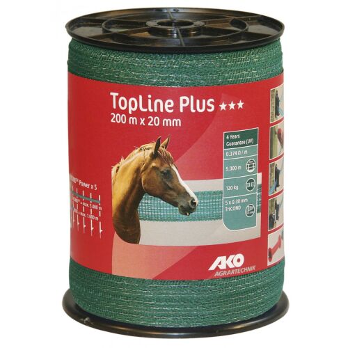 AKO TopLine Plus tape 200m, 20 mm 5x0,3 green 128374146
