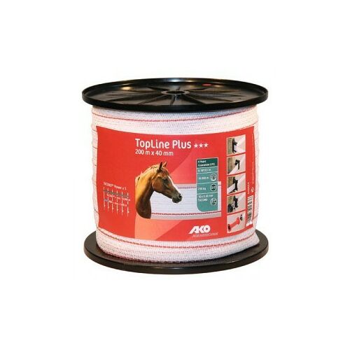 AKO TopLine Plus Band 200m, 40mm, weiß/rot 128374147