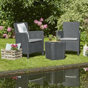 Trenton II Balcony set kerti bútor garnitúra grafit 128374555 - Zestaw ogrodowy